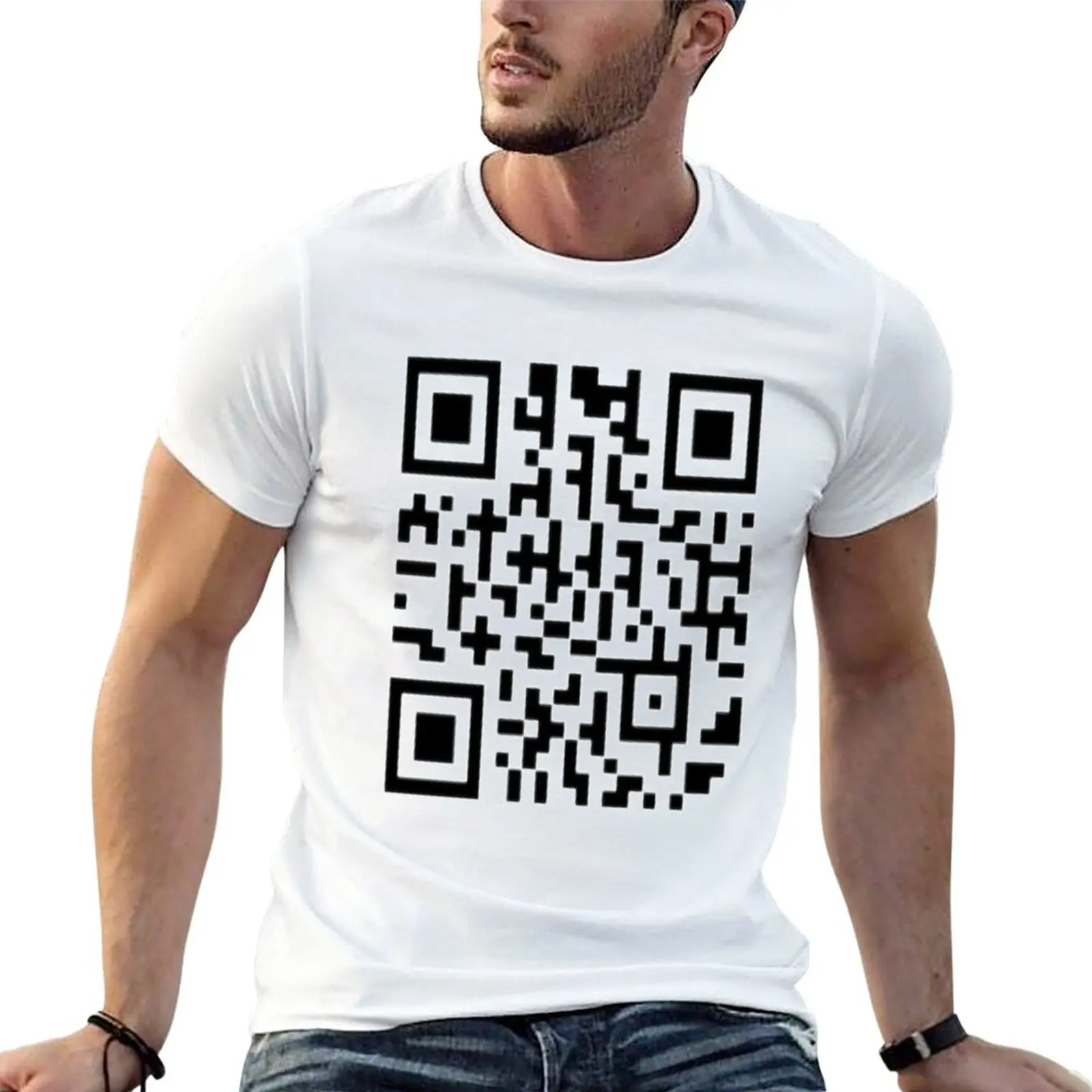 

Rickroll qr code T-Shirt quick-drying t-shirt vintage t shirt anime mens funny t shirts