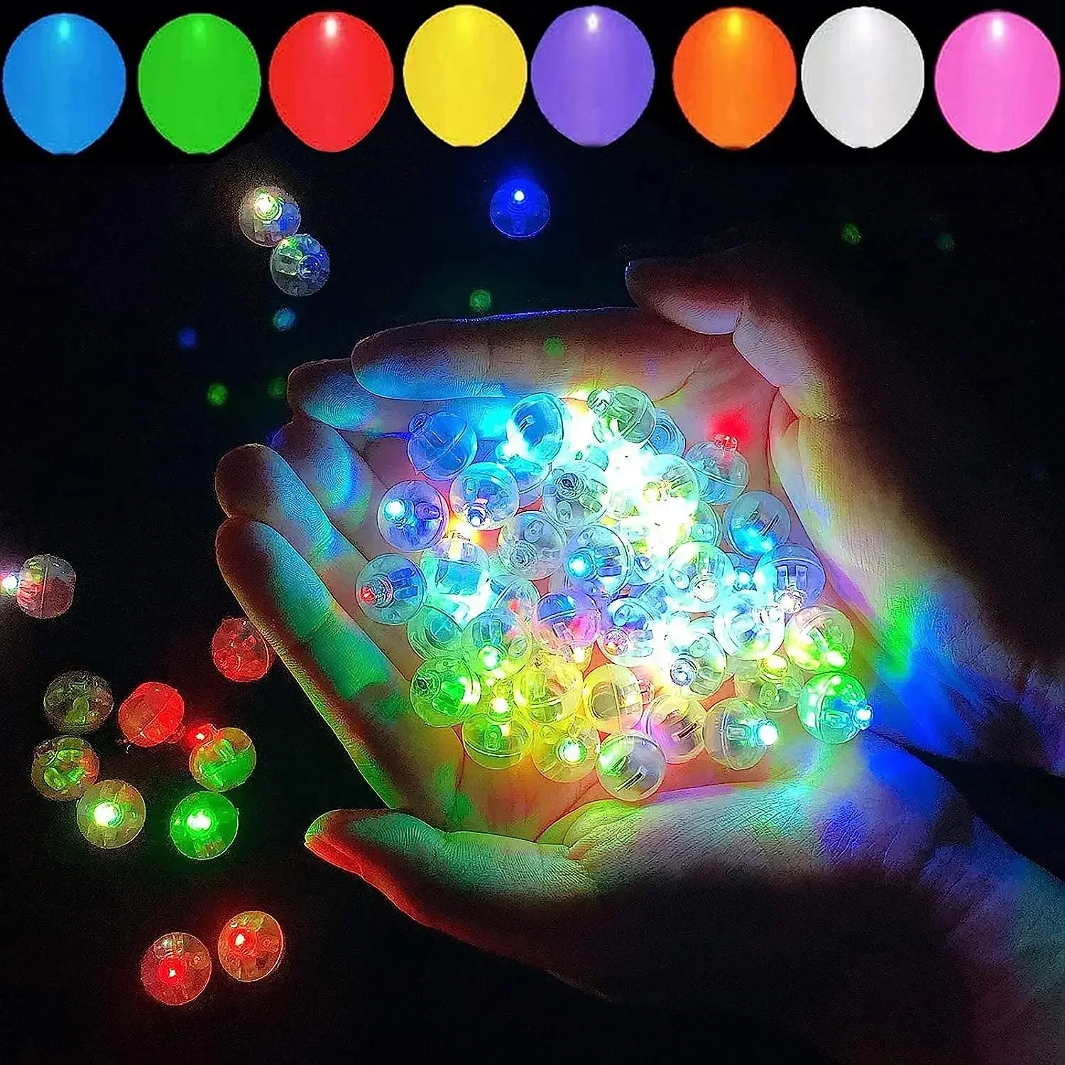 10/50pcs Mini Round Balloon Light Tumbler Ball RGB LED Flash 6 Colors Lamps Lantern for Christmas Wedding Party Birthday Decor