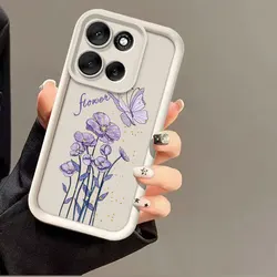 Fashion Flower Soft Silicone Shockproof Protective Case for Moto G86 5G (WH - JGK0007)