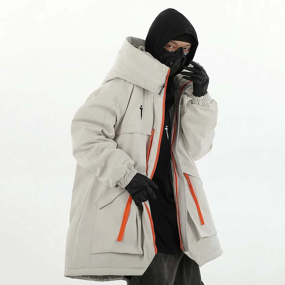 Mulit Pocket Winter Jackets Techwear Tactical Coats Men Fashion Streetwear Oversized Parkas Warm Hooded Jacket Windbreaker 2023 5