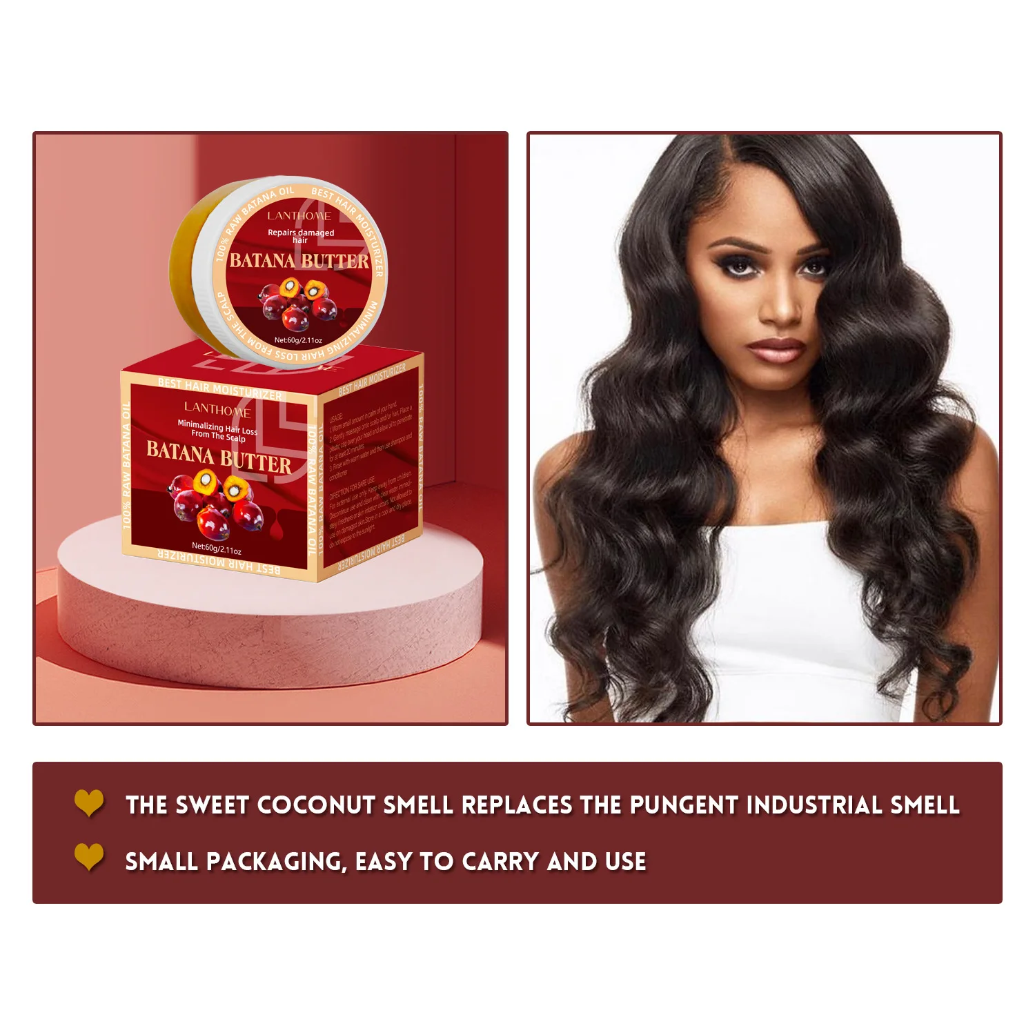 BATANA Oil Promote Hair Growth. Hydration and Nutrition Reoaip and Strengthen Fragile Hair,Reduce Breakage & Split Ends