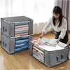 Foldable Storage Bag Clothes Organizer Waterproof Oxford Clear Window Clothing Wardrobe Organizer Home Non Woven Storage Box 1