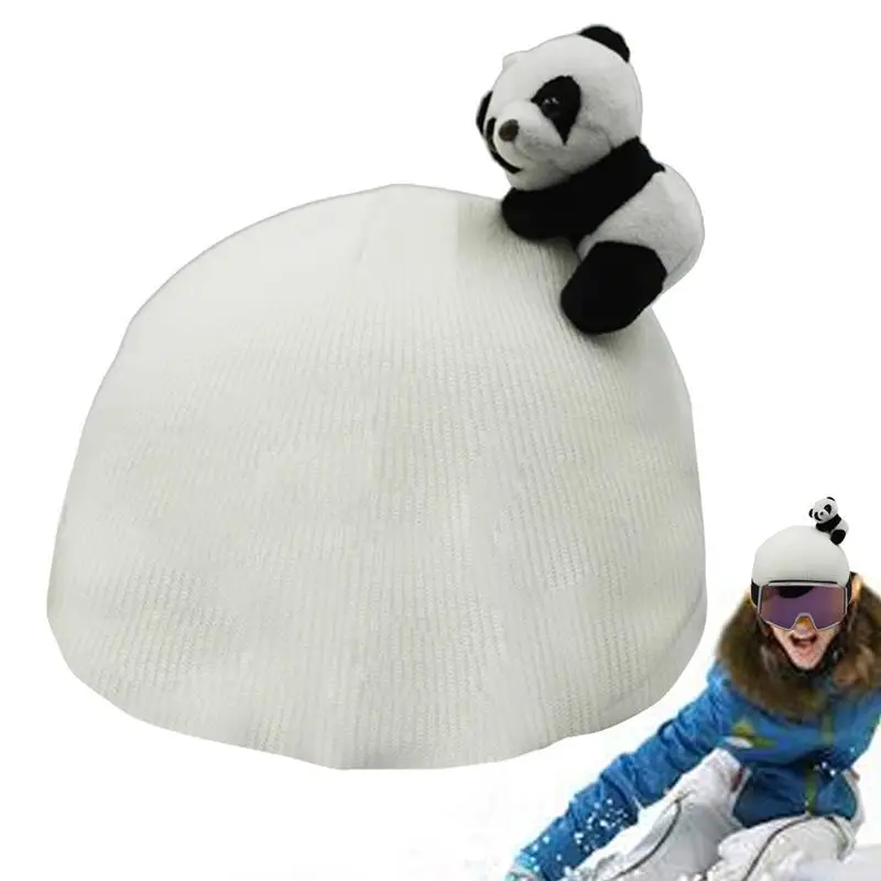 Ski Helmet Cover Cute Skiing Helmet Covers with panda Decoration Outdoor Snowboard Sports Flannel fabric Helmets Accessories