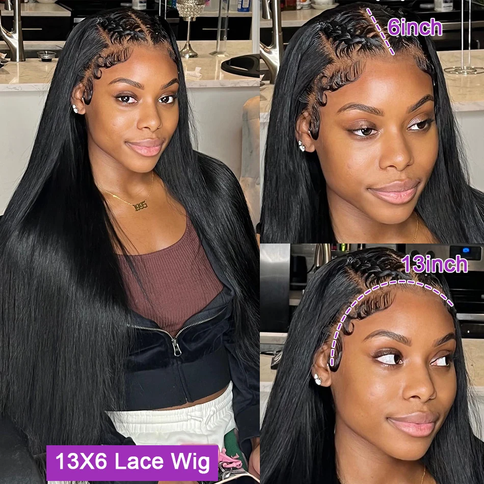 13X6 HD Lace Front Human Hair Wig Pre Plucked Brazilian Bone Straight Human Hair Full Lace 220 Density For Women human hair wig,lace front wig,human hair wigs,front lace wig