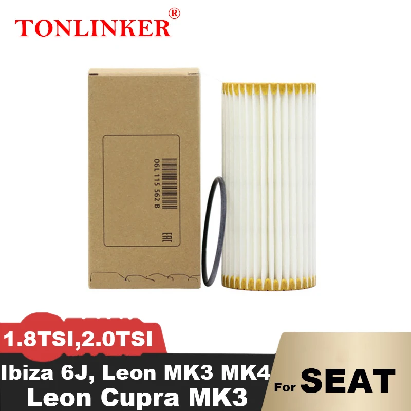 

Масляный фильтр TONLINKER 06L115562B для SEAT Leon MK3 MK4 1.8TSI 2.0TSI LeonCupr Ibiza 6J 06L115466C 2012 2013 2014 2015 2016 2017 2018 2019 2020 2021 2022