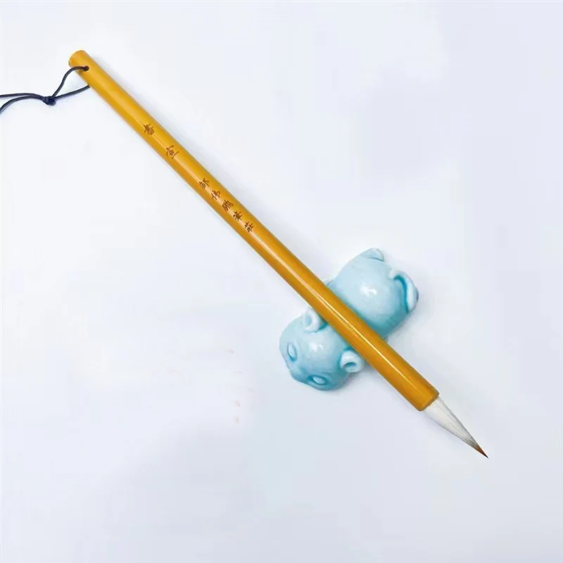 Bamboo ZhongKai Calligraphy Brush Pen Woolen Chinese Painting Brush Soft Wool Hair Medium Regular Script Writing 5 Pcs calligraphy brush paint brush