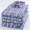 Fashionable Cotton Plaid Shirt Men's Short Sleeve Single Patch Pocket Design Young Casual Standard Fit Men's Shirt 1