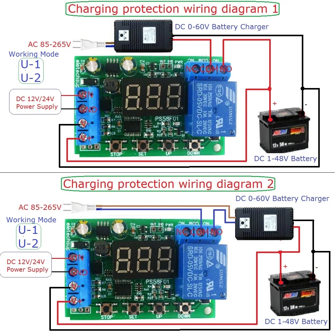 

DC 12V 24V 36V 48V 10A Lead-Acid Battery UPS Diy Module Charger Discharger Auto Control Switch Board Undervoltage Overvoltage