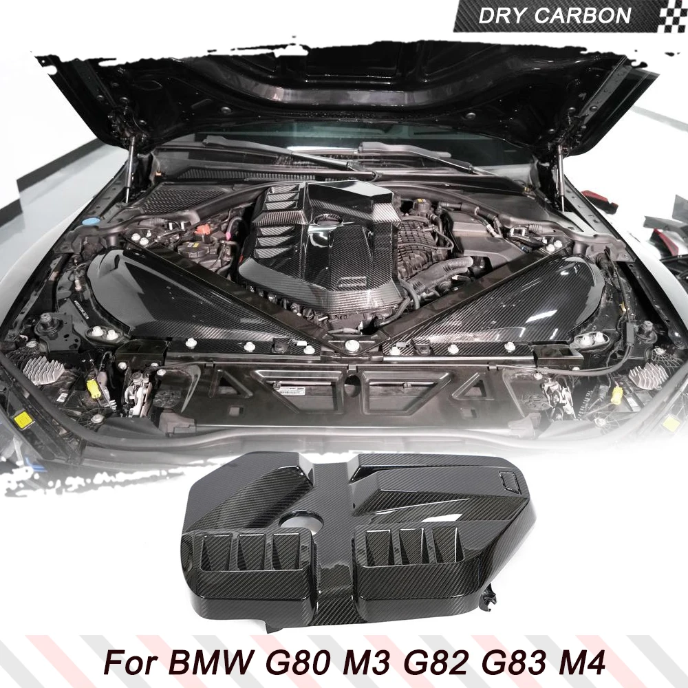 

Крышка капота двигателя, крышки, внутренняя крышка капота двигателя из сухого углеродного волокна, отделка, подходит для BMW G80 M3 G82 G83 M4 2021-2023 капот двигателя