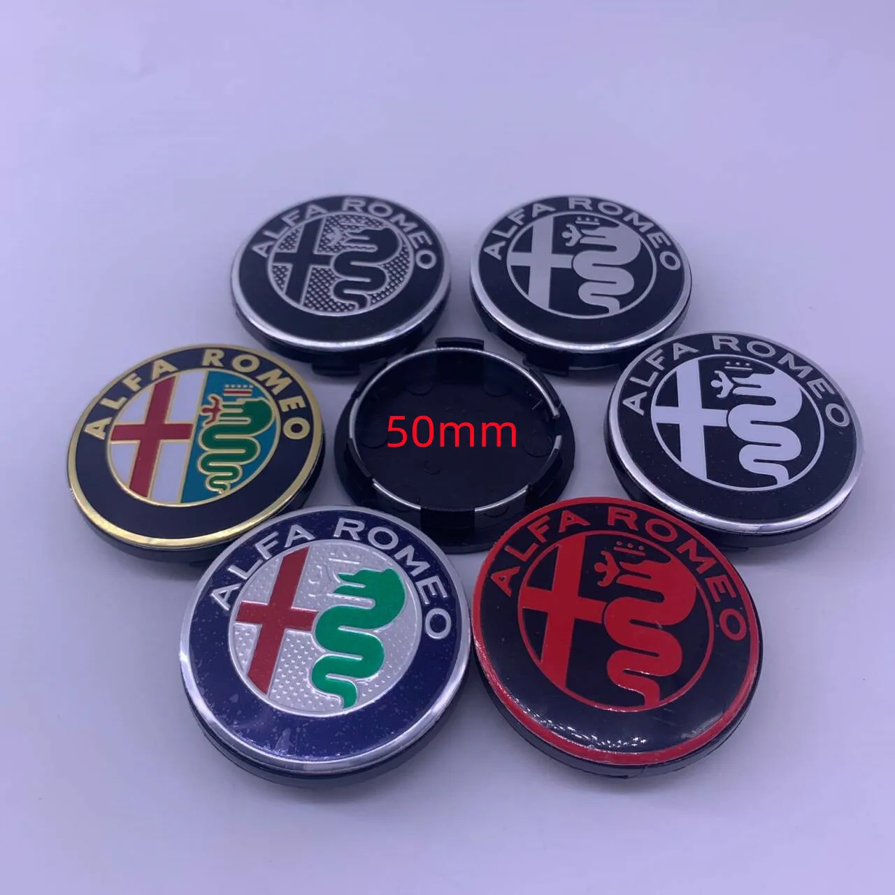 Set of 4 Premium 50MM Car Emblem Wheel Center Covers Hub Cap Stickers