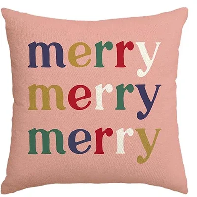 Merry Christmas Nutcracker Pink Throw Pillow Cover, 45x45cm Winter Holiday Party Cushion Cover Sofa Linen Square