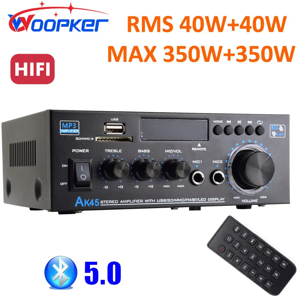 Woopker Bluetooth Amplifier Channel 2.0 HiFi Digital Audio Amp Suitable