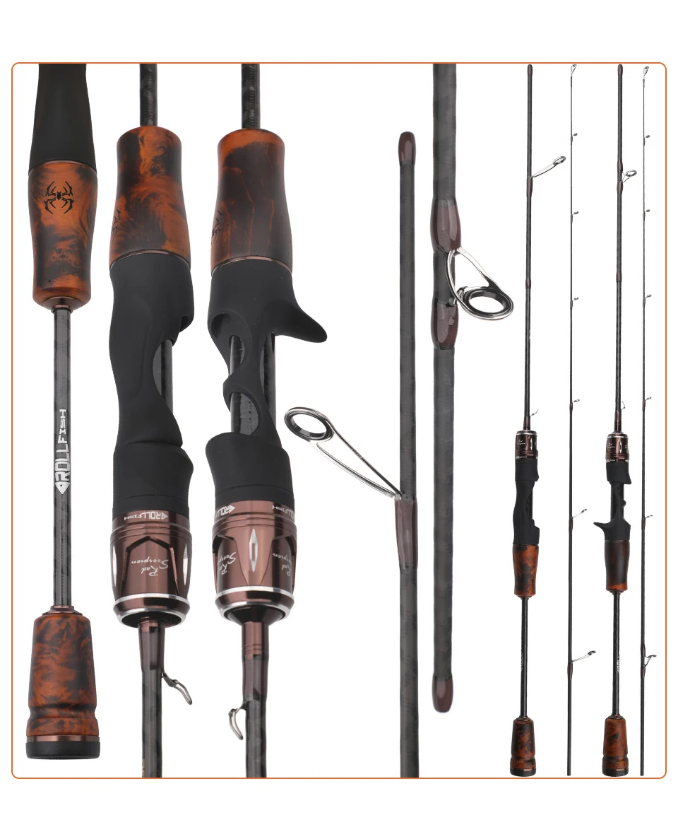 Rollfish ul Spinning Casting Forelle Angelrute Kohle faser super weich bfs Köder Angelrute Köder 1-9g schnelle Aktion 1,38-1,8 m – Detail 2