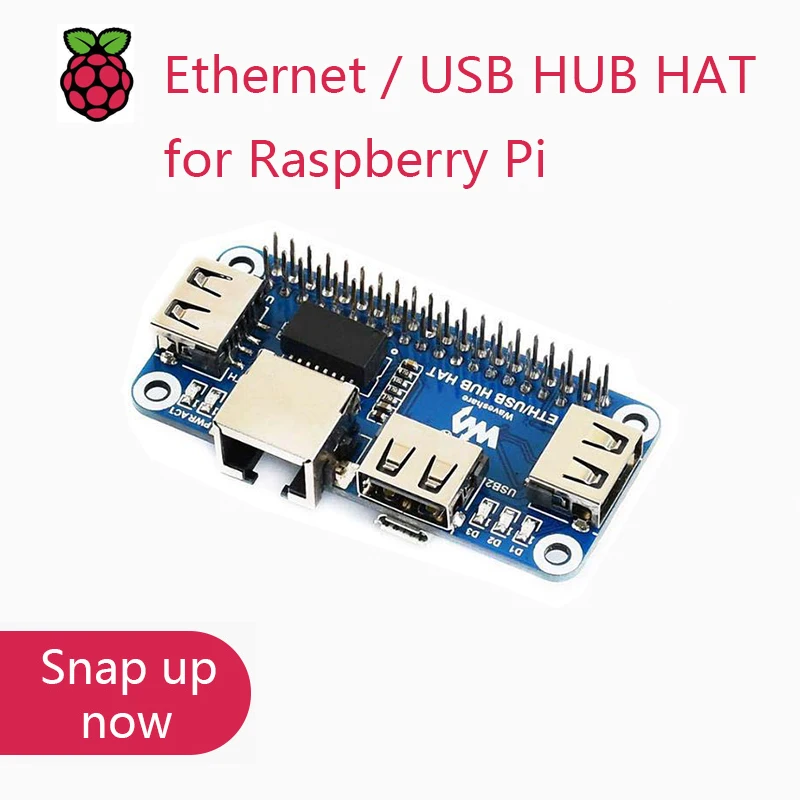Cappello Hub Ethernet / Usb Per Raspberry Pi, 1X Rj45, 3X Usb