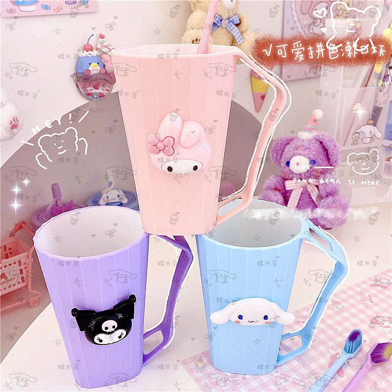 

Sanrio Mouthwash Cup Cute My Melody Cinnamoroll Brushing Cup Kawaii Hellokitty Children's Student Portable Dormitory Washing Cup