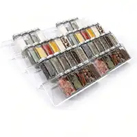 4 Layer Spice Drawer Organizer Adjustable Acrylic Spice Jars Rack Tray Expandable Seasoning Organizer Cabinet Kitchen Shelves 1