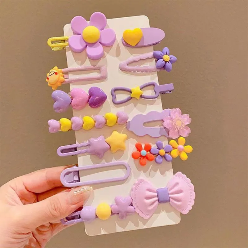 Children's Flower Hairpin Cute Baby Does Not Hurt The Hair Bb Clip Hairpin Girl Cartoon Broken Bangs Clip Little Girl Headdress 4