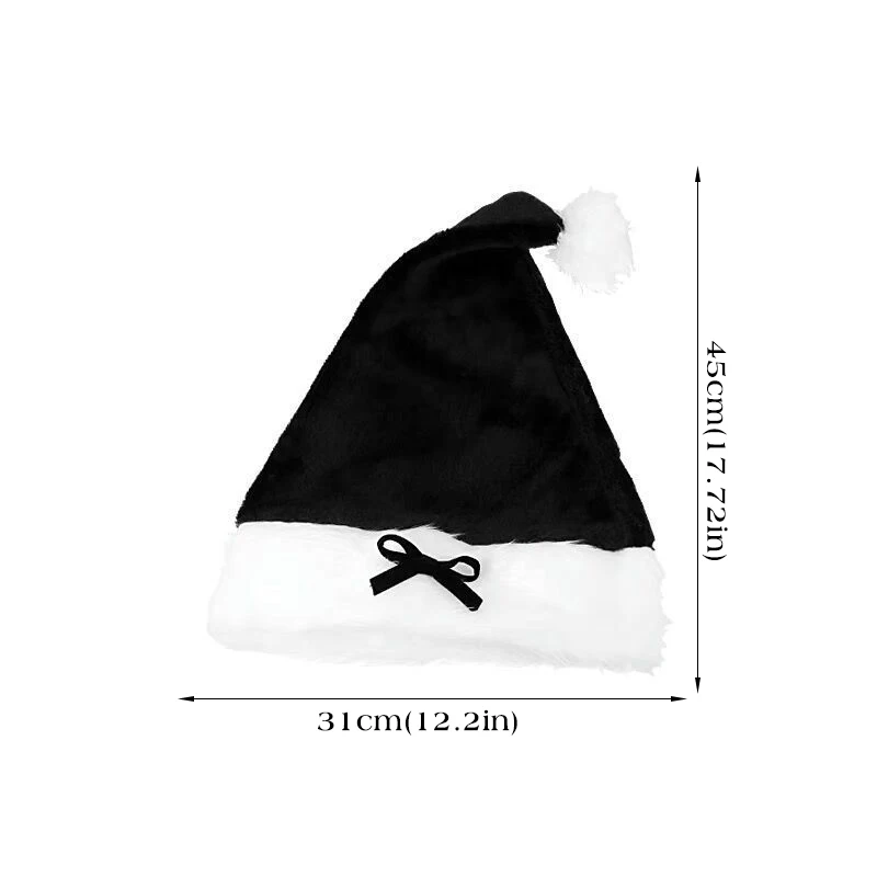 Girl Christmas Hat Decoration Bow Xmas Cap Women New Year Gift Winter Warm Plush Pullover Caps Christmas Decor
