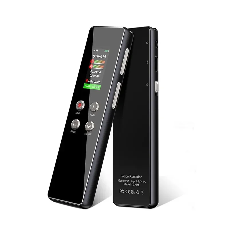 V01 64GB 0.96'' Screen Digital Voice Recorder with Playback,1536 Kbps HD Voice Activated Recorder for Meetings