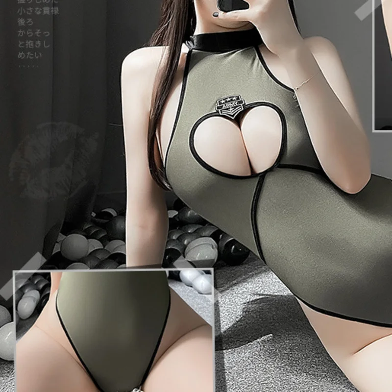 

Sexy Sexy Lingerie Hollow Out Bodysuit Swimsuit Open File Policewoman Instructor Cosplay Uniform Temptation Bondage Catsuit H8D8