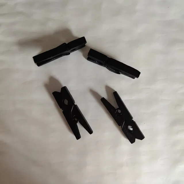 50 Db Fekete Fa Ruházat Klipek Irodai Party Dekorációs Kiegészítők Fotó Függő Csapok 26 Mm Diy Kézműves Ruhacsipeszek - Image 5