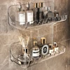 Household Acrylic Bathroom Shelf, Bathroom, Toilet, Perforation-Free Wall Hanging Washstand, Cosmetics Storage Shelf On The Wall 1