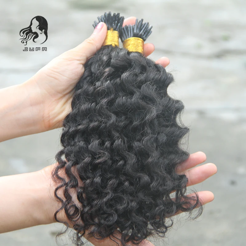 Hot SellI Tip Hair Extensions Original Natural Hair For Capsule Extension 18-30inch Multicolor Real Human Fusion Curly Wave