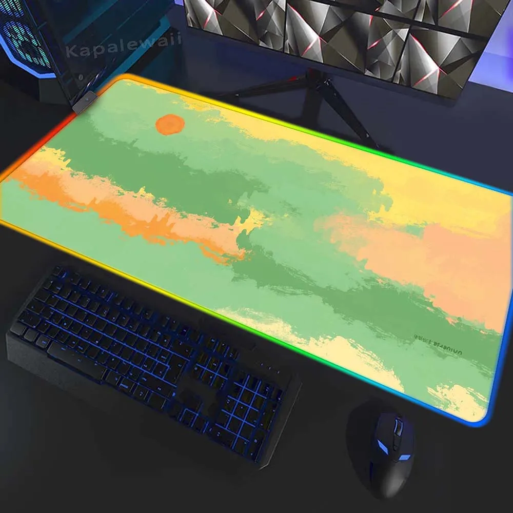

Kawaii painting RGB Mouse Mat Luminous Desk Pad Gamer Mousemat Keyboard Mat Pc Tapis de Souris 40x90cm Mouse Pad Gaming Mousepad