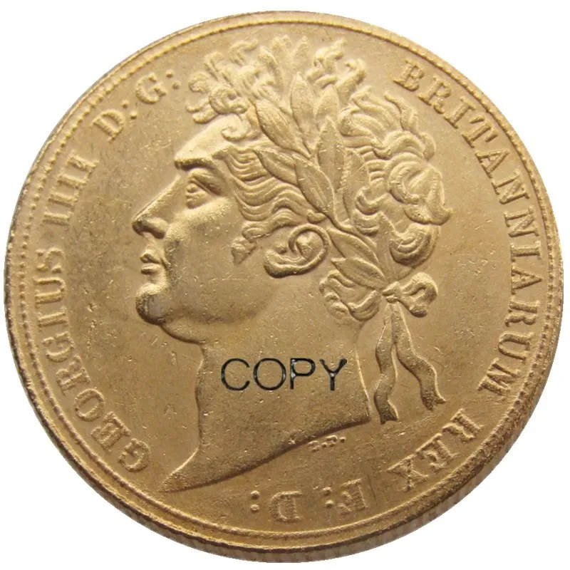 Коллекция 1824 года, EF, Великобритания, Джордж IV IIII, позолоченная, полная, королевская копия монеты