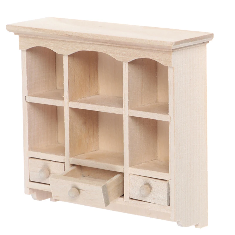 1Pcs 1/12 Miniature Closet Hanging Cabinet Shelf Model Dollhouse Furniture Decor DIY Toys 6