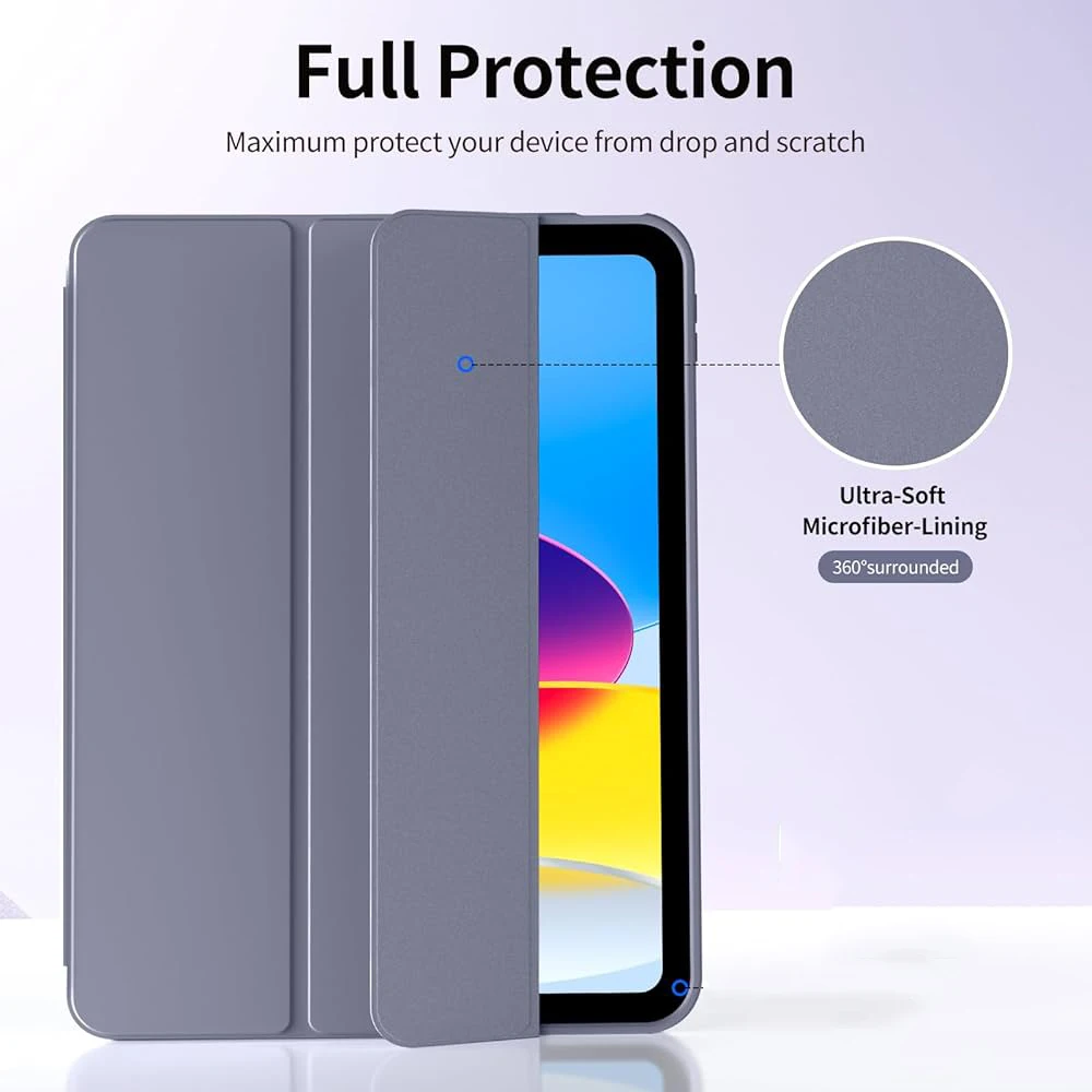 Trifold Stand Smart Cover with Soft TPU Back and Auto Wake/Sleep Function