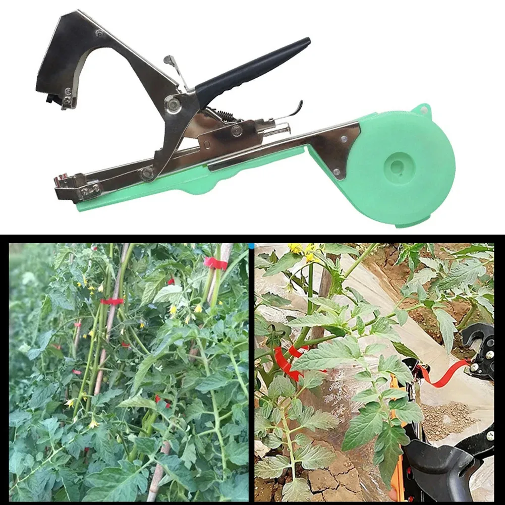 Plant Branch Hand Tying Staples + Tapener + Tapes Binding Machine for Flower Vegetable Garden Grape Tomato Vine Tape Tying Tool binding machine