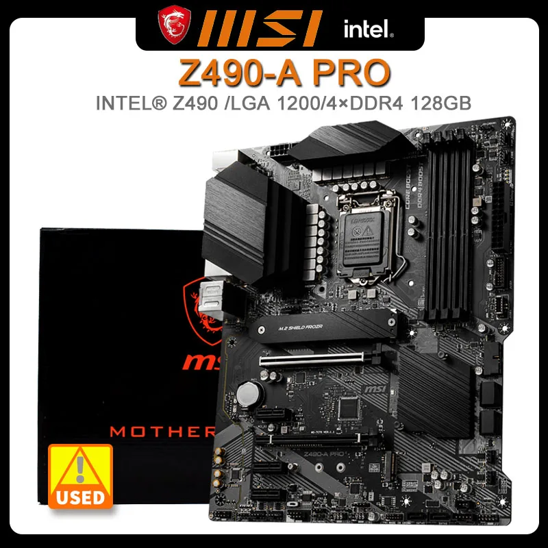 LGA 1200 Intel Z490 Motherboard MSI Z490 A PRO Motherboard for Tenth gen Core cpuDDR4 4000MHz