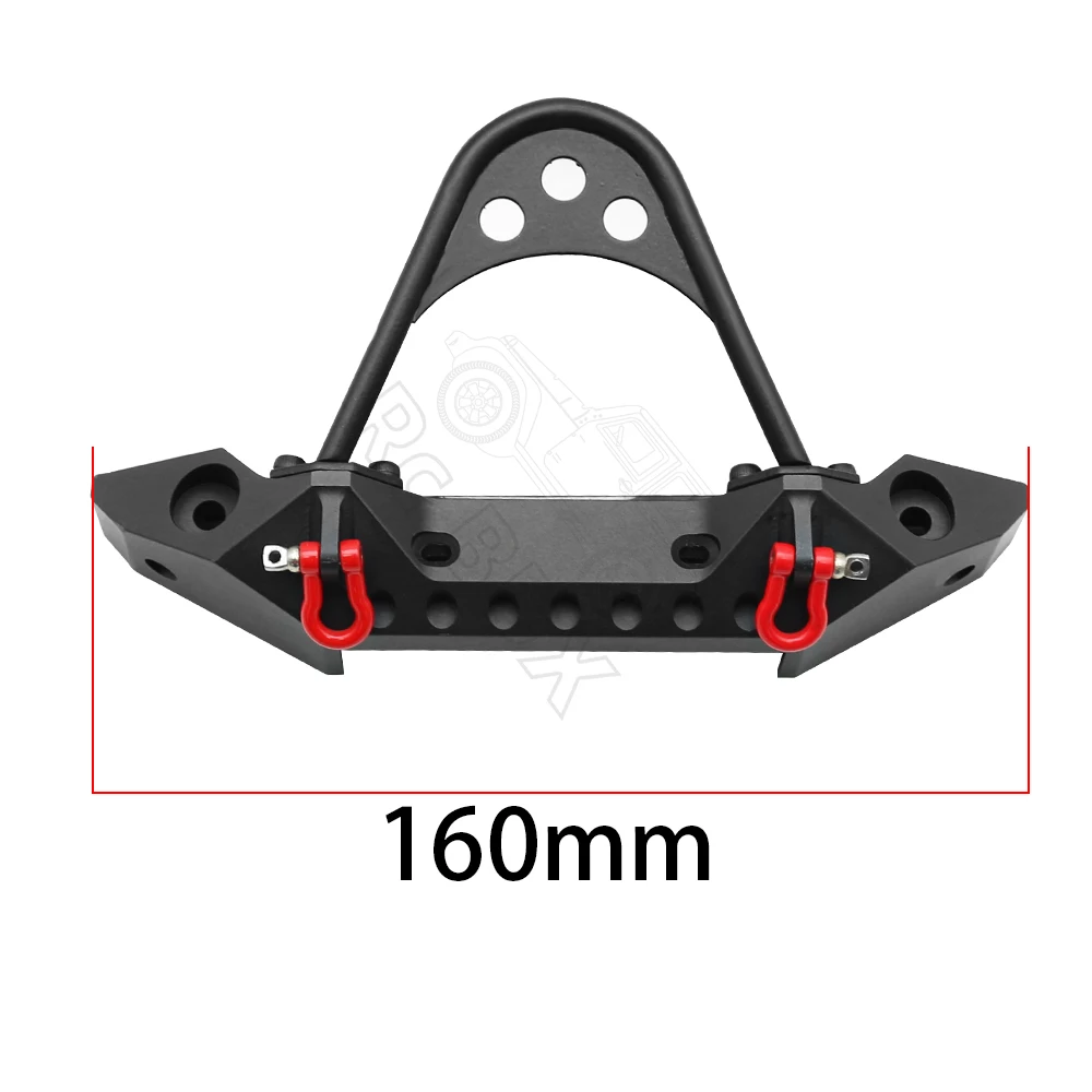 RC Car Metal Rear Bumper With Tow Hook And 2 LED Lights For Axial SCX10 90046 AXI03007 1:10 RC Crawler Upgrade Accessories
