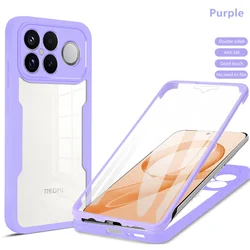 Enhanced Full Body Protection Shockproof Case with Screen Protector and Protective Cover for Poco F8 ultra (Purple)