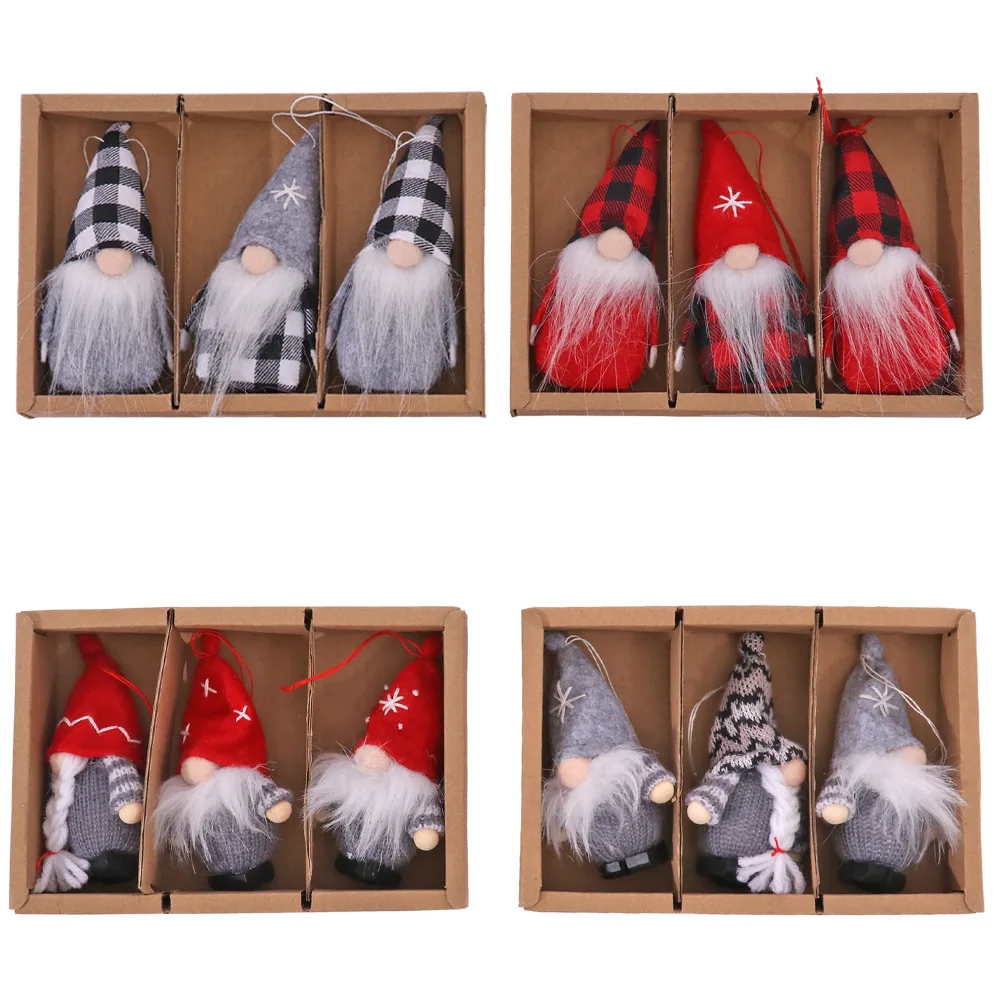Handmade Gnome Christmas Faceless Doll Merry Christmas Decorations For Xmas Home Ornament Navidad Natal New Year 3pc/box