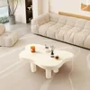 Cloud Coffee Table, Modern End Table, Cute Irregular Tea Table for Living Room, Bedroom White 37 Inch, 57 Pounds 2