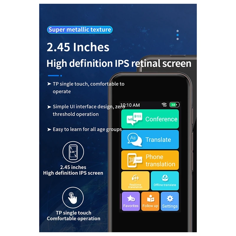 New M10 Intelligent Speech Translation Machine Intelligent Voice Translator For Overseas Travel Business Negotiation