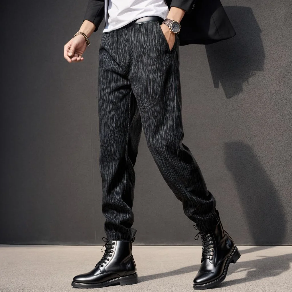 American Style Chaopai Summer Casual Pants Men's Elastic Pockets Patchwork Bound Feet Fashion Loose Haren Ankle Length Trousers