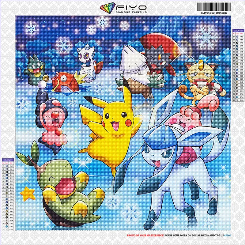 New 2023 Diamond Painting Pokemon 5D DIY Full Diamond Mosaic Cross Stitch  Kits Cartoon Picture Art Handicrafts Home Decoration