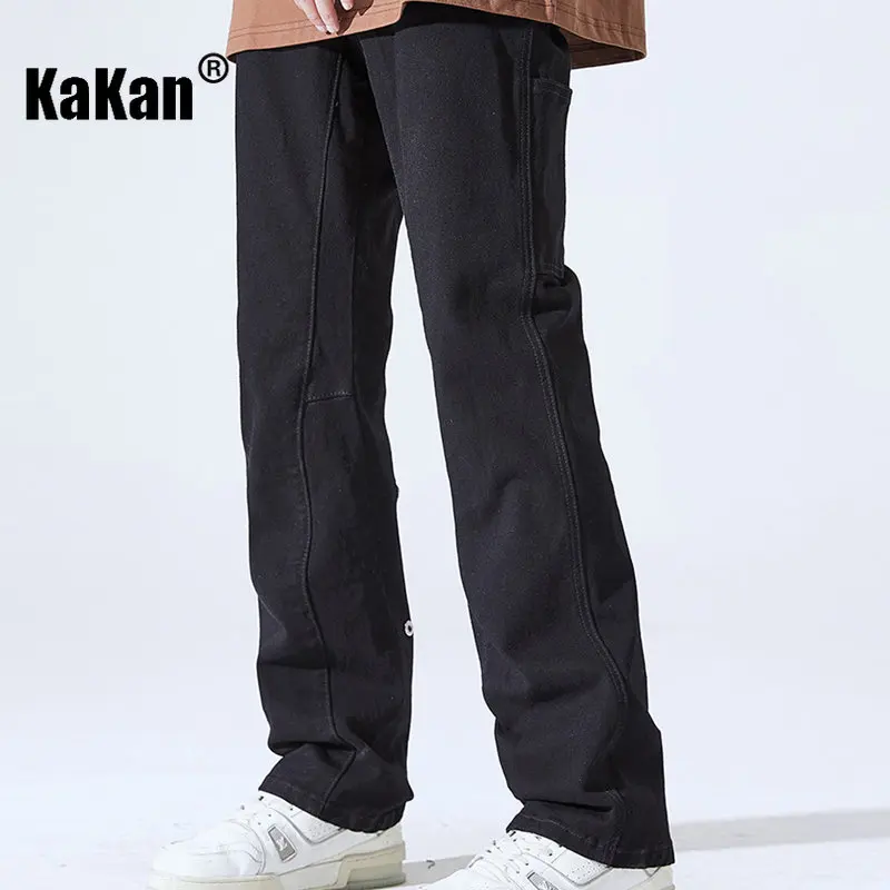 Kakan - New Niche Stretch Jeans for Men, Loose and Slim Straight Length Black Jeans K24-ZY2325