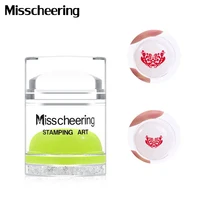 Dual Side Clear White Jelly Stamper with Rhinestone Silicone Nail Art Stamper Scraper Set For Transfer Stamp Plates Image Tools 1