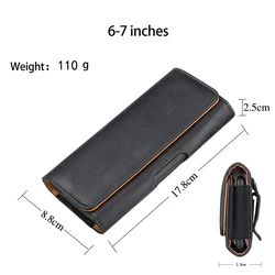 Elegant PU Leather Phone Case with Belt Clip - Durable Flip Pouch (3XL 178 88 25mm)