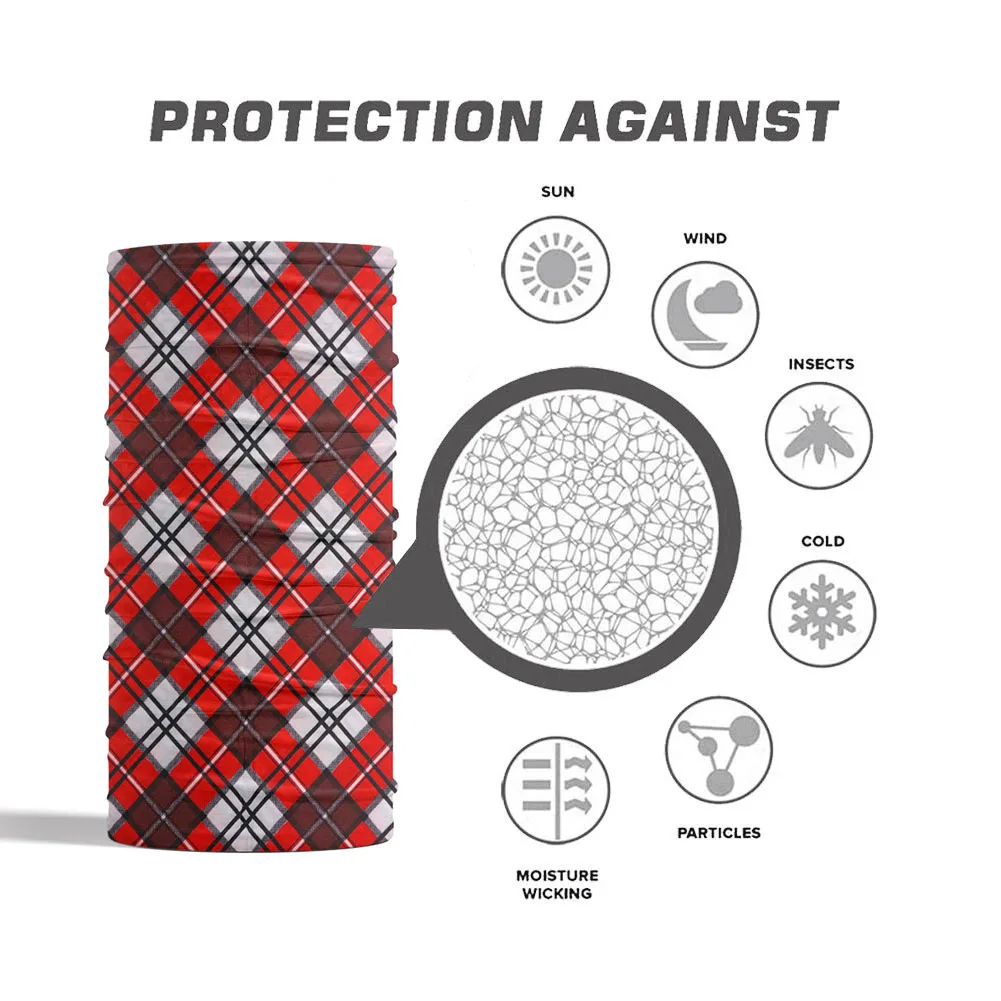 Plaid Pattern Seamless Neck Gaiter Women Tube Microfiber Headscarf Outdoor Camping Hiking Balaclava Men Cycling Bandana Scarf