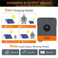 Onduleur solaire hybride PowMr EU 11KW 48V 220V à onde sinusoïdale pure avec contrôleur solaire MPPT 150A et double entrée PV pour panneaux 500V avec WIFI 4