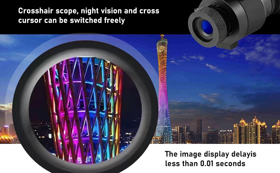 E+ Cross Cursor Monocular 7X Digital Night Vision 1.5'' HD Screen Head-Mounted G