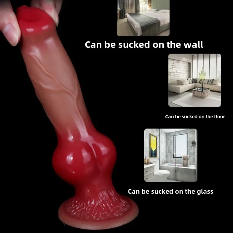 Silicone animal dog dildo vaginal vestibule plug realistic silicone dildo female male masturbator couples adult products quee