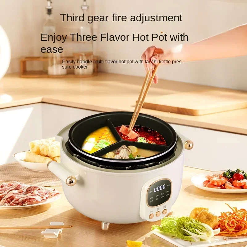 220V/Three-cell electric pressure cooker with internal bladder two-pot household high pressure double bladder rice cooker 4