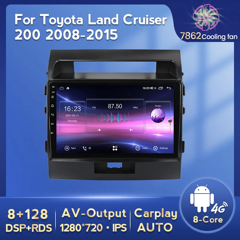 NaviFly для Toyota Land Cruiser 11 200 2008 - 2015 Android Carplay Авто Радио Видео плеер GPS навигация DSP RDS FM
