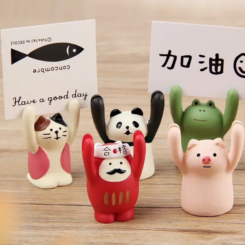 Card Display Stand Creative Cartoon Card Holder Kawaii Memo Clips